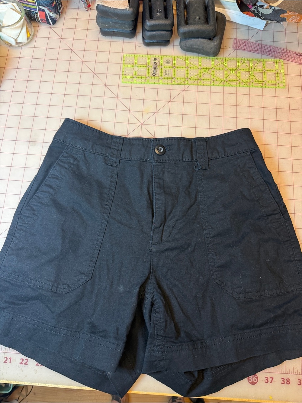 Old Navy Black Flat-Front Cotton Shorts
